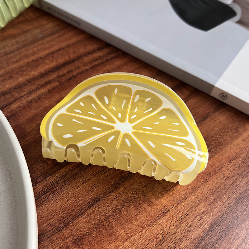 Pinza para el pelo de fruta acrílica de verano para mujeres